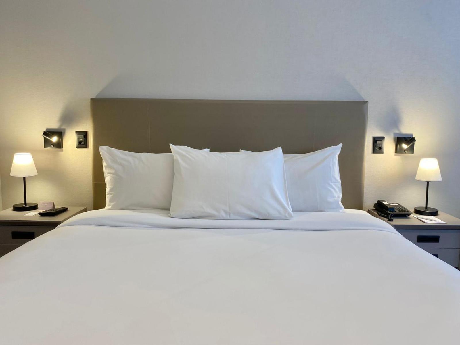 阿尔法城丽笙酒店 巴路里 外观 照片 A bed with three pillows
